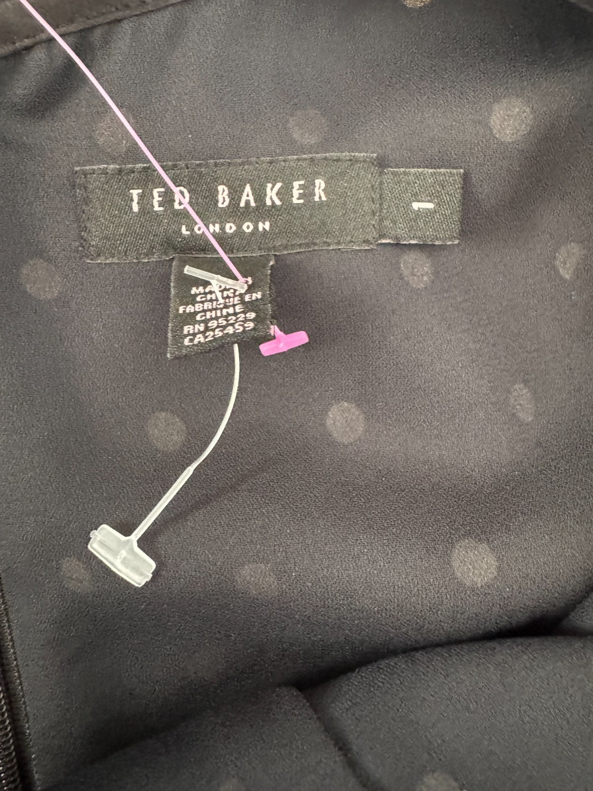 Ted Baker Black Polka Dot Silk Women’s Dress Size Ted 1 US 2/4