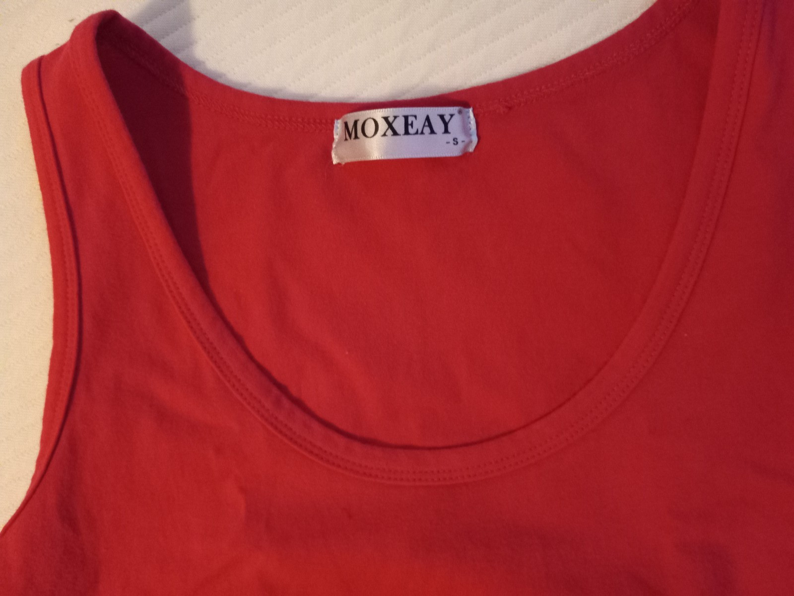 Moxeay S SEXY red scoop neck cami/mini dress wide hem 100% cotton