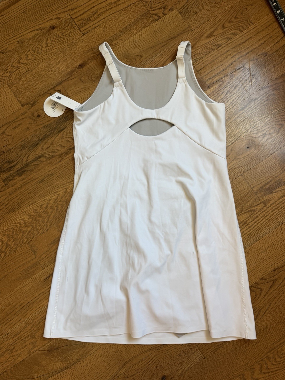 SPANX Vivid White Power Boost Exercise Dress Built In Short Size M NWT