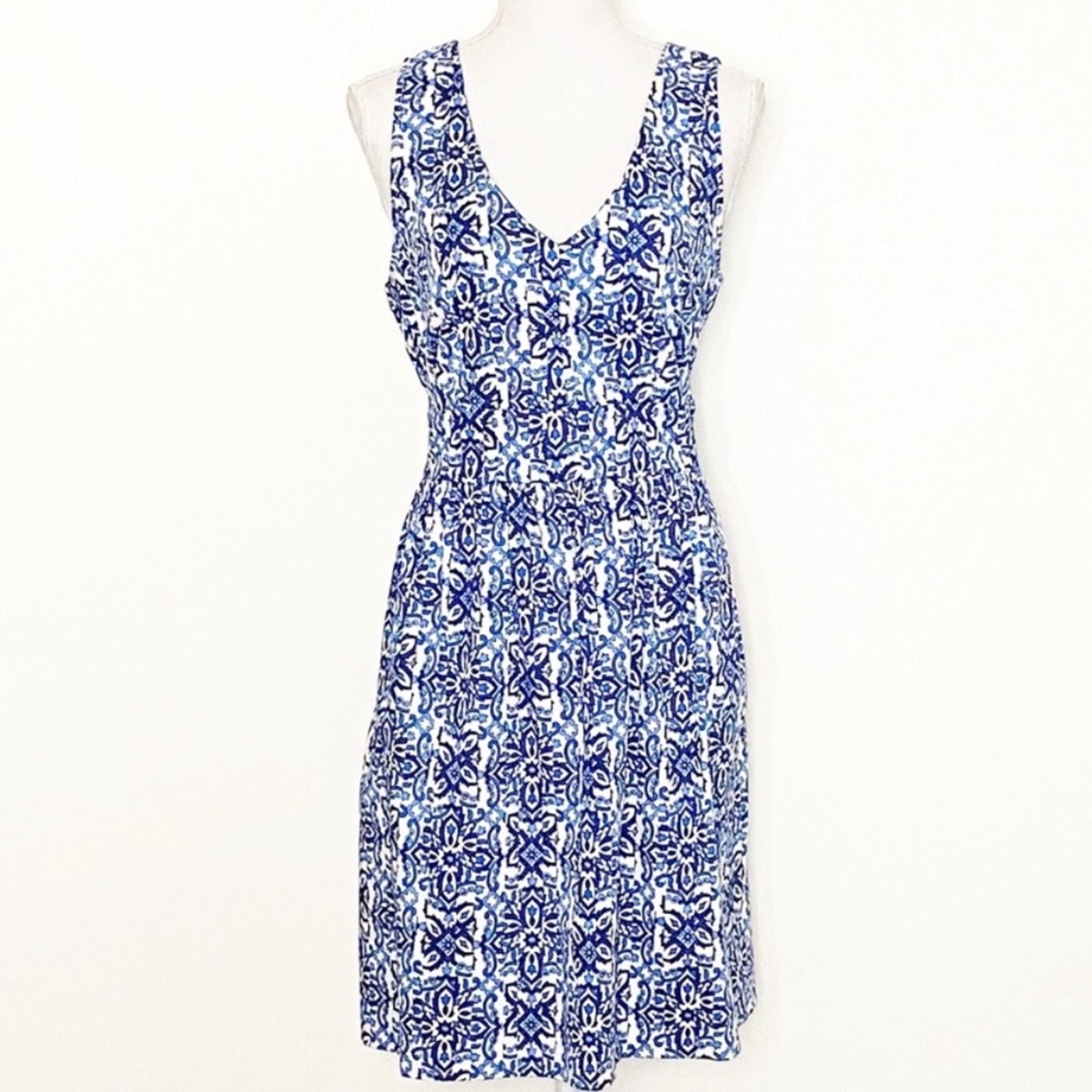 Milly for Design Nation Blue & White Fit and Flare
