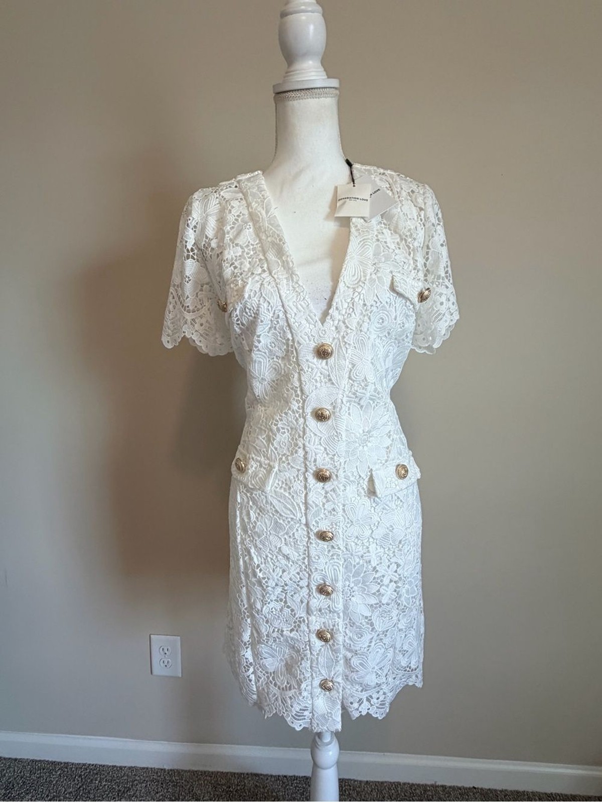 Generation love Anne Lace mini Sheath Dress womens size xl cottagecore NWT