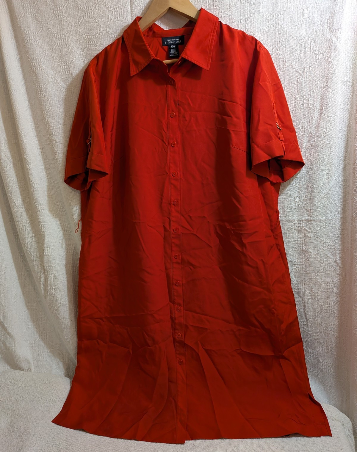 Jones New York Signature Silk Size 16w Maxi Dress Burnt Orange
