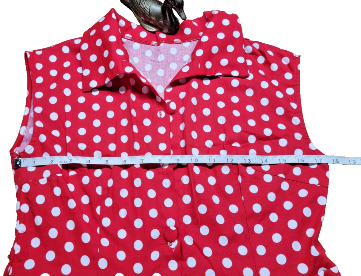 Red & White Polka Dot vintage looking, 1950s housewife wife style dress size XL