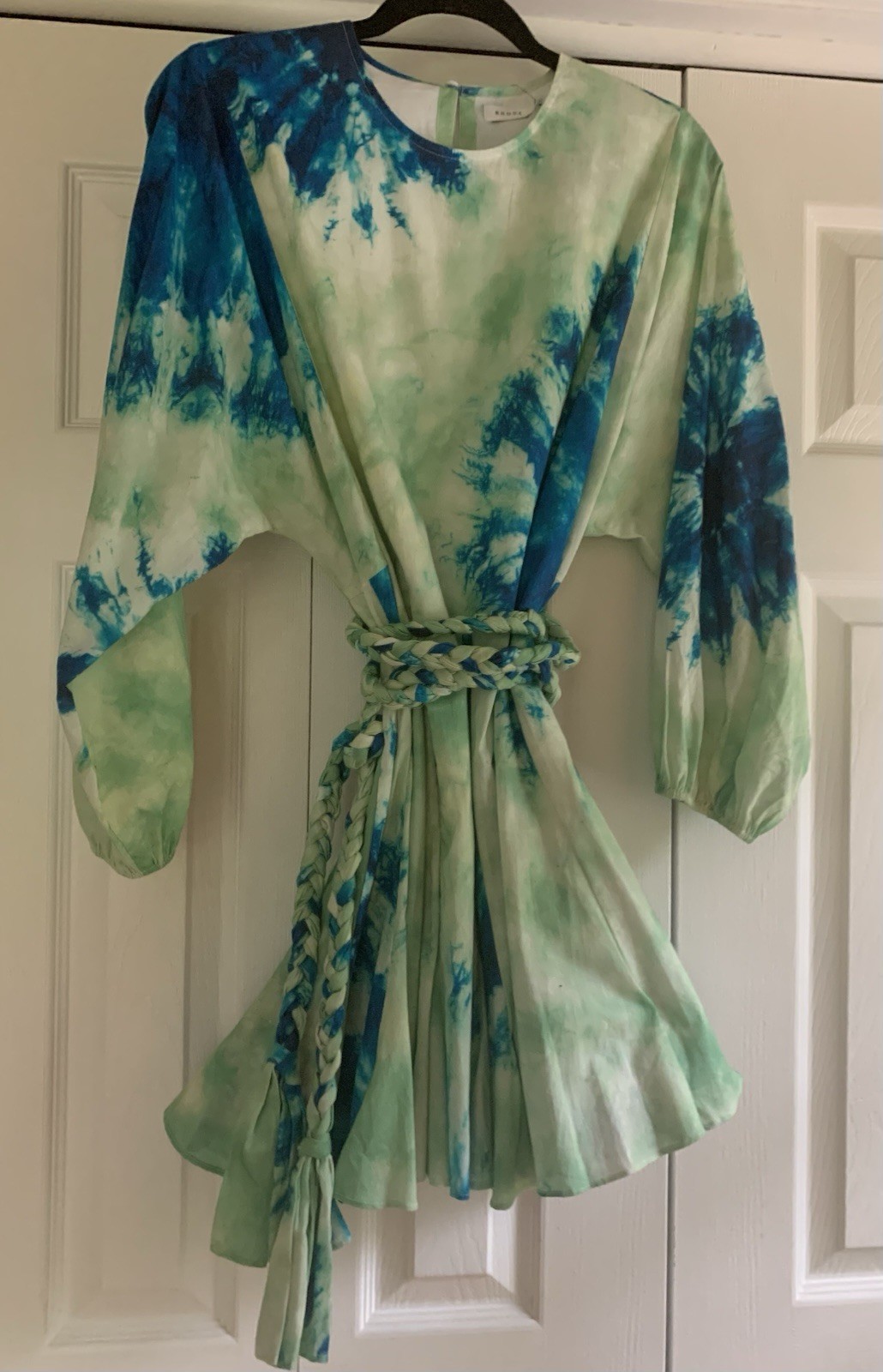 Rhode Sophie Vibrant Tie-dye Dress Size Small Blue/green