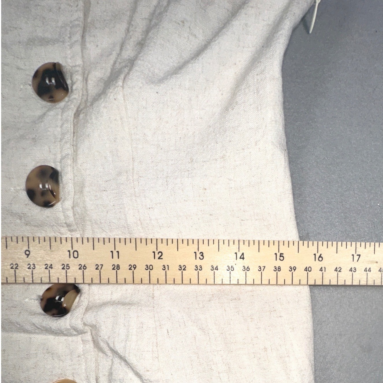 Lulus Oatmeal Linen Blend Button Front Mini Dress Cream Womens Size S