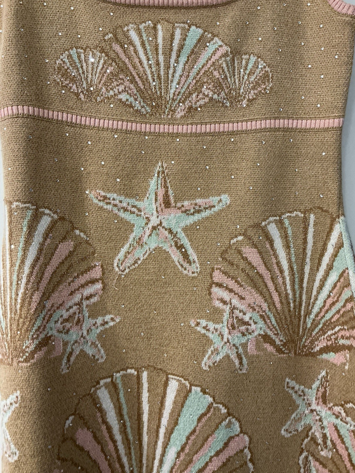 Retrofête New York Crystal Shell Starfish Knit Mini Dress Size Small Worn Once