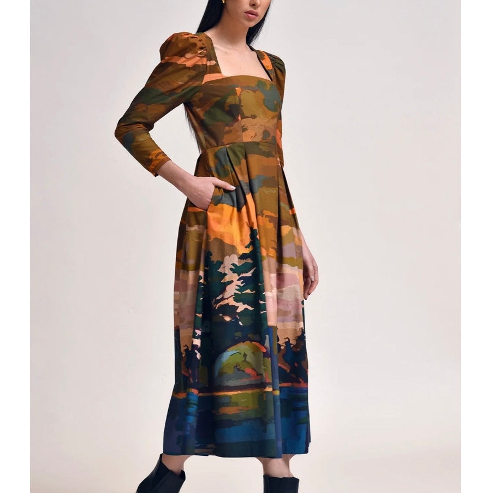 NWT Celina Moon Mirellie Midi Dress Sz M Art to Wear Whimsical