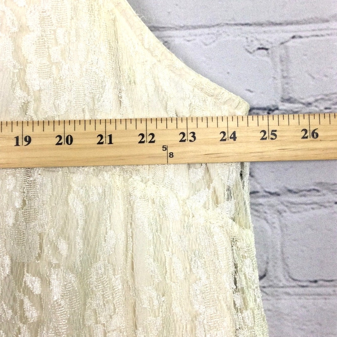 David Rose Vintage Lace Romantic Feminine Ruffle Hem Sleeveless Maxi Dress 30