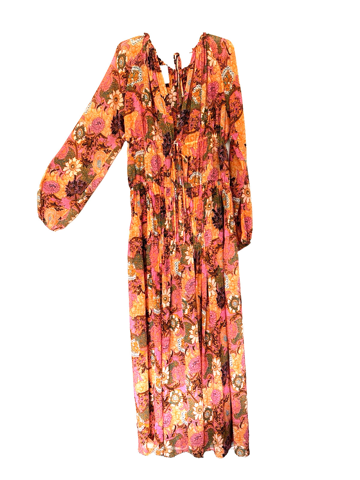 NEW!! A.L.C. Floral SILK Tiers Maxi DRESS SZ 12 ‘VALENTINA’ $895 Semi Sheer
