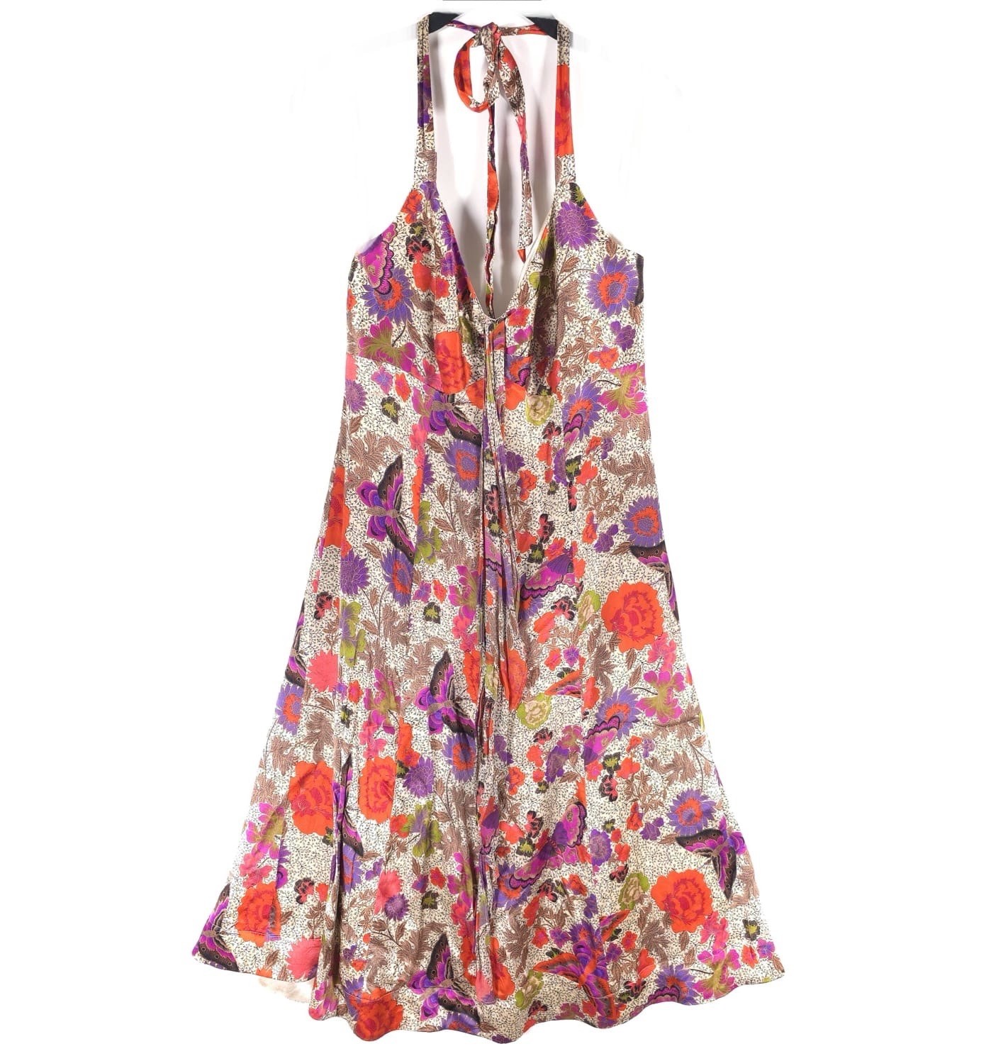 MONSOON 100% SILK Midi Dress 652281 KAI MAI POSH FOLK MULTI Floral Size US 8