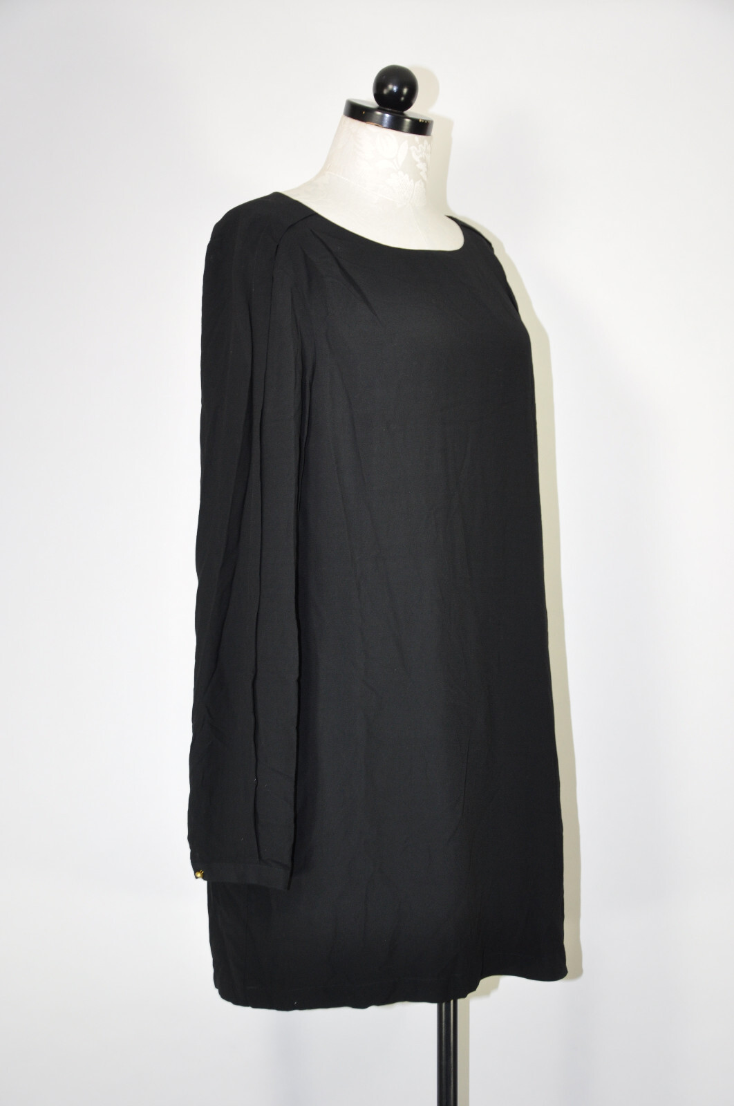 Twelfth Street Black Rayon Crochet Lace Back Whimsigoth Witchy Dress Women L