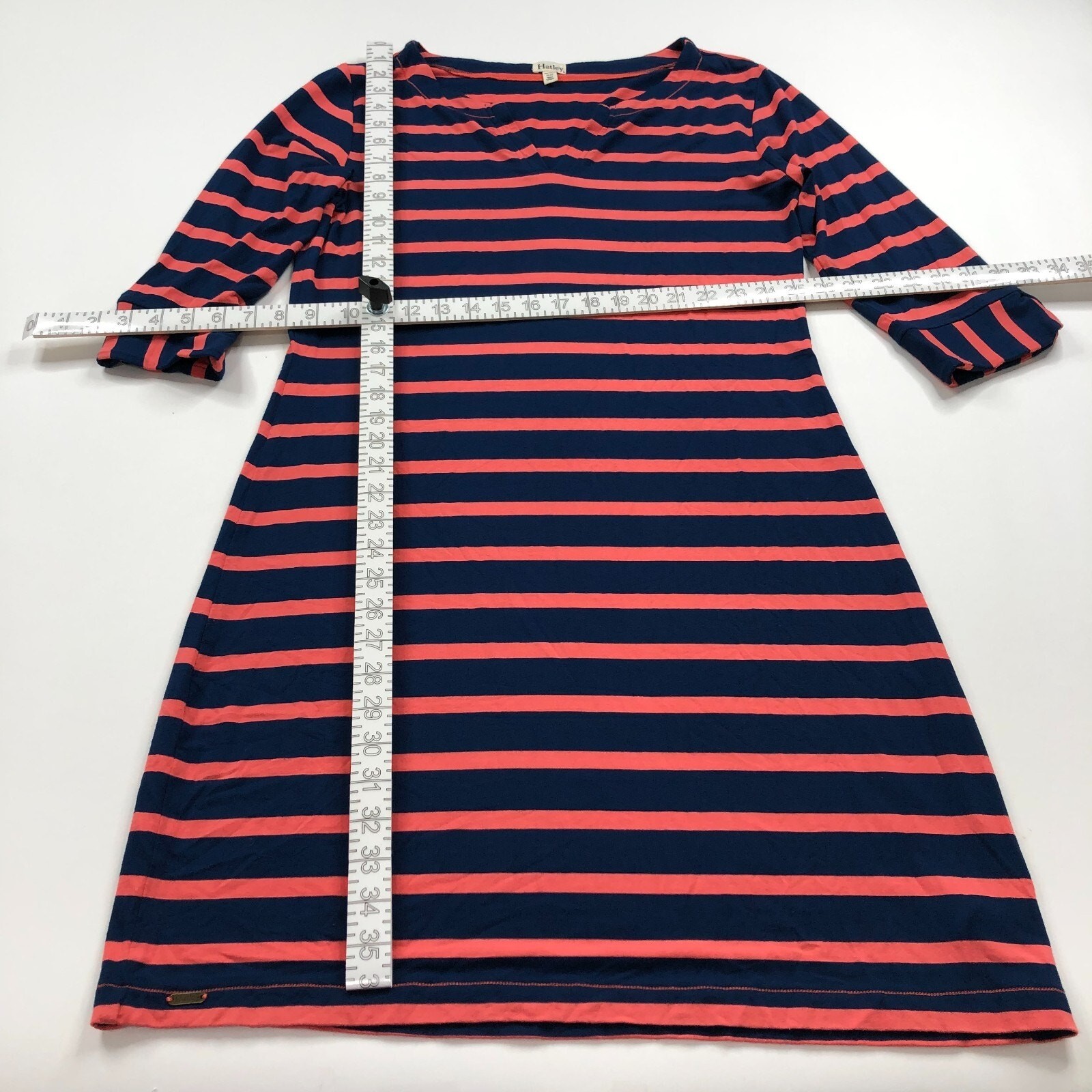 Hatley Medium V-Neck Long Sleeve Women’s Above Knee Dress Blue Orange