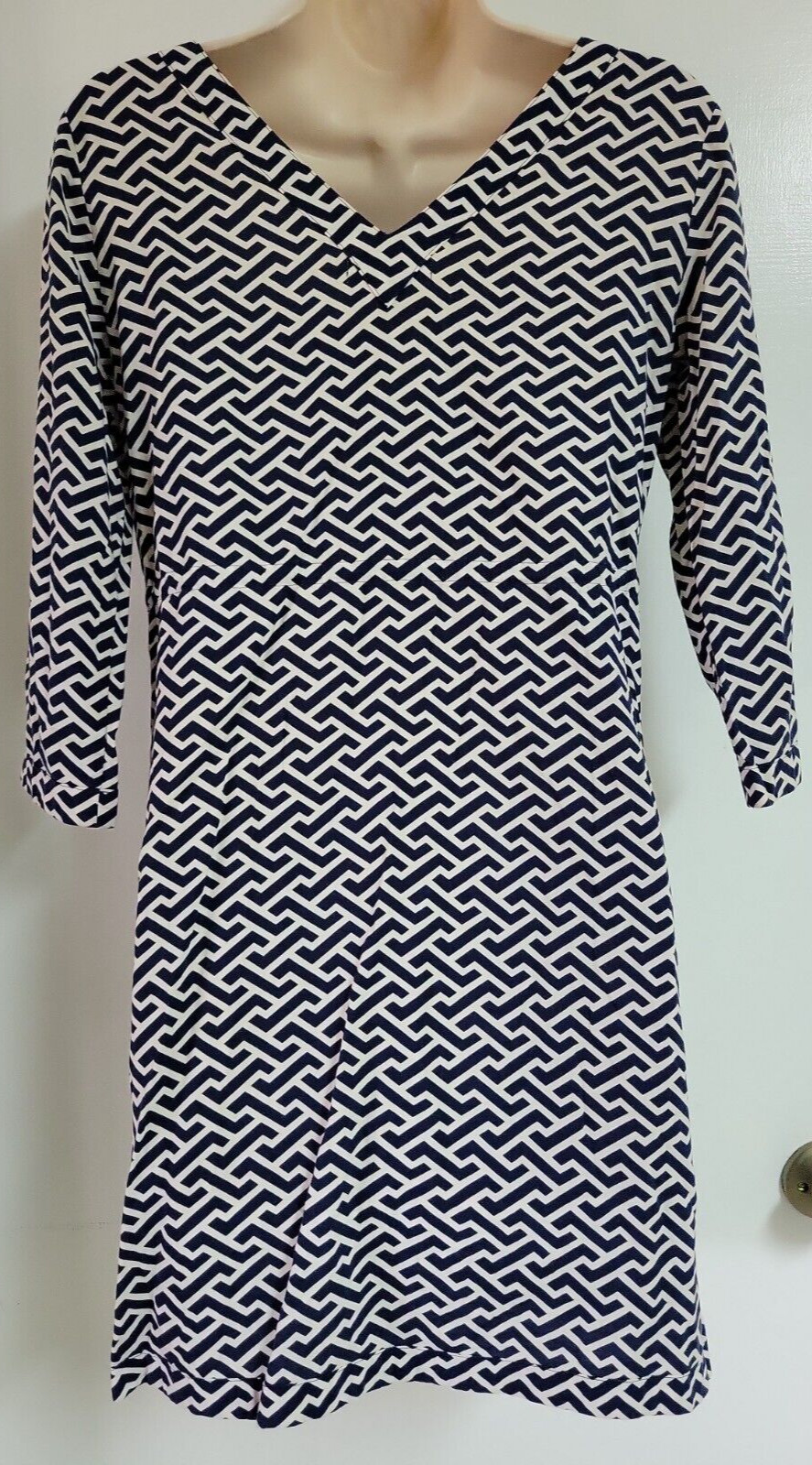 Peter Millar Womens Navy Blue White Chevron Drawstring Waist Dress Cover Up XS