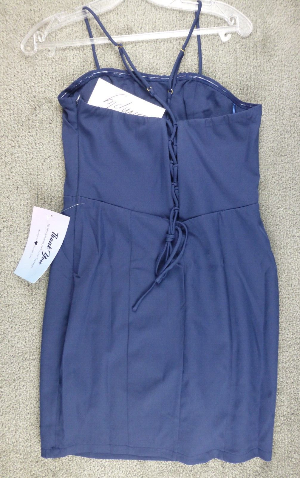 Simply mid length cocktail dress Blue Purple SZ Medium Tie Back Strap NWT