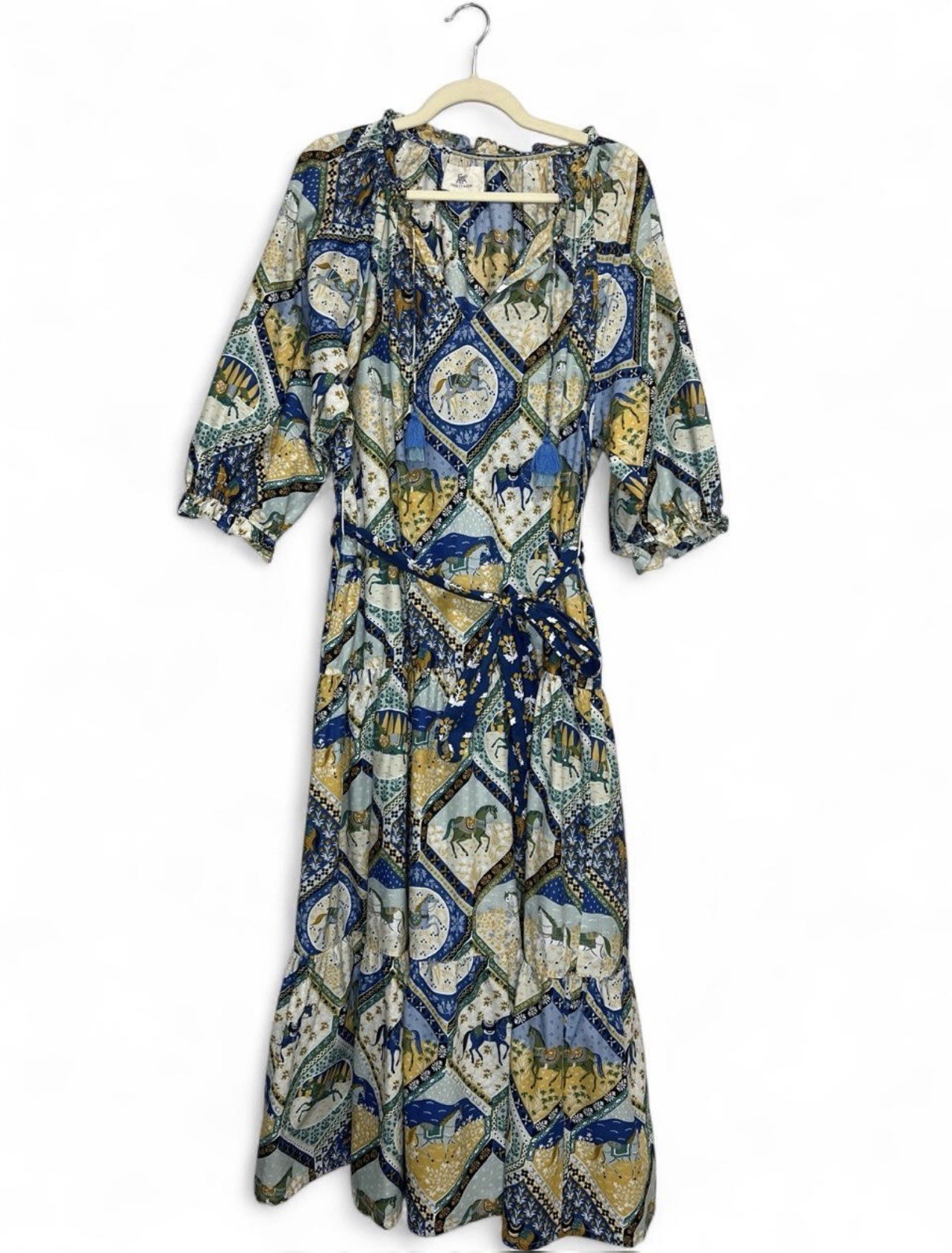 Printfresh The Devon Dress in High Horse Size Large OrganicCotton Has Small Hole
