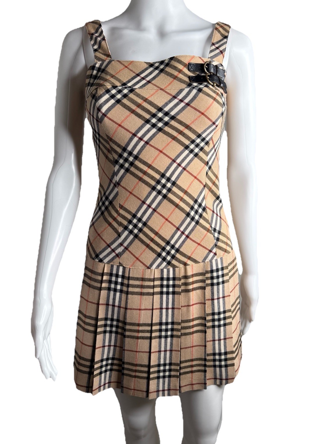 Burberry Blue Label Nova Check Mini Dress + Buckle Size 36 Japan Exclusive Y2K