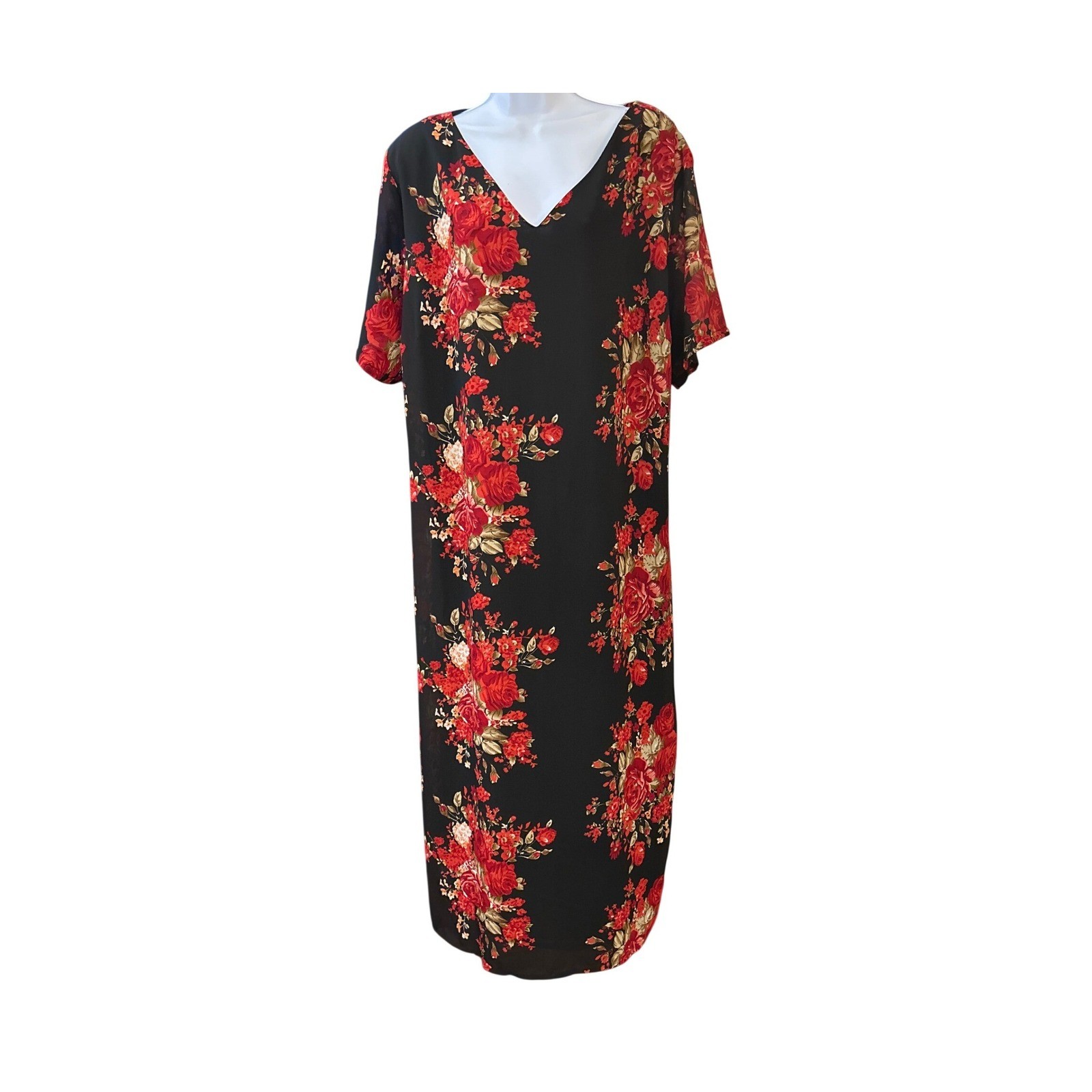 Vintage 90s Style A Wild Thyme Maxi Dress Dark Floral Romantic Whimsigoth Goth