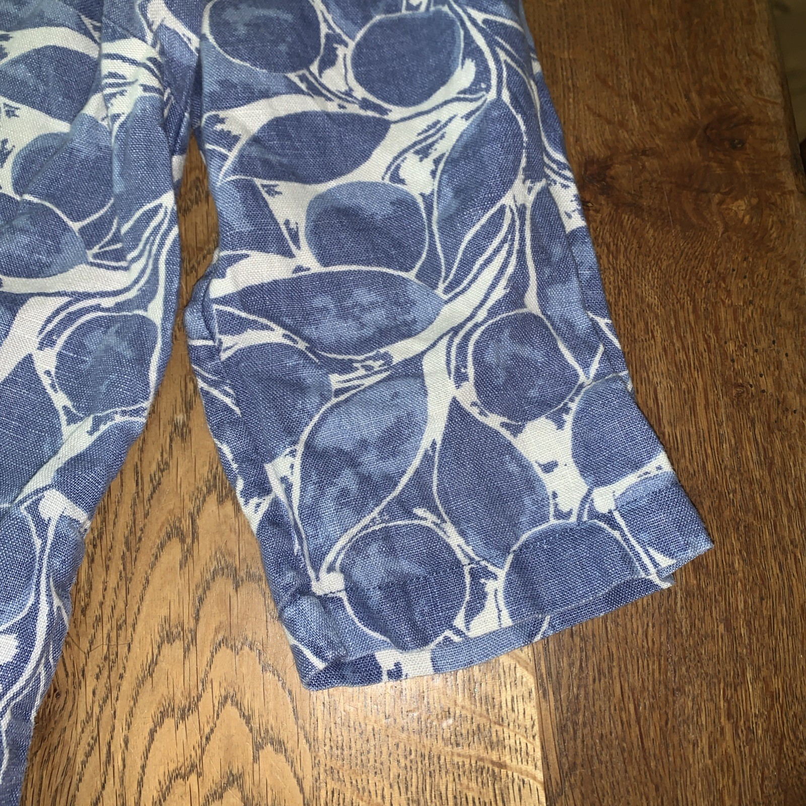 Seasalt Sol Blaze Tunic dress Blue white leaf Printed 100% Linen Size Uk 8