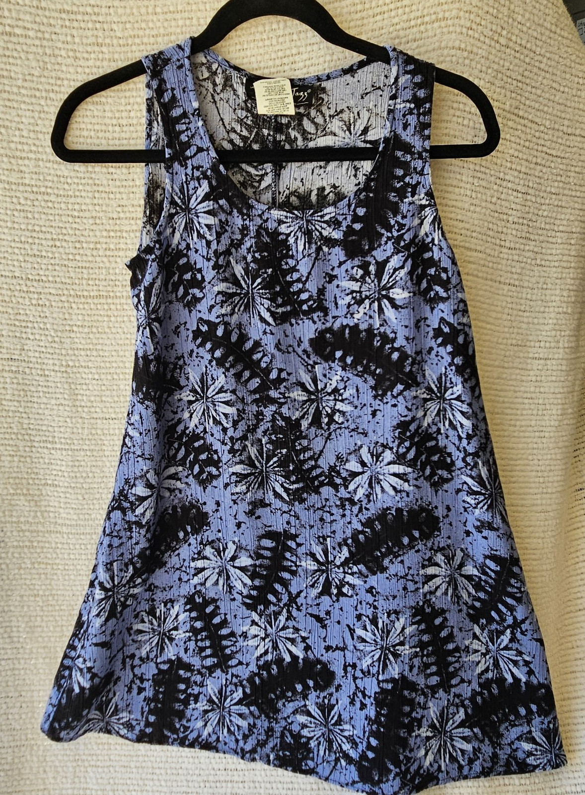 Vintage All That Jazz Strappy Floral Textured Sun Dress with tie waist Size 7/8