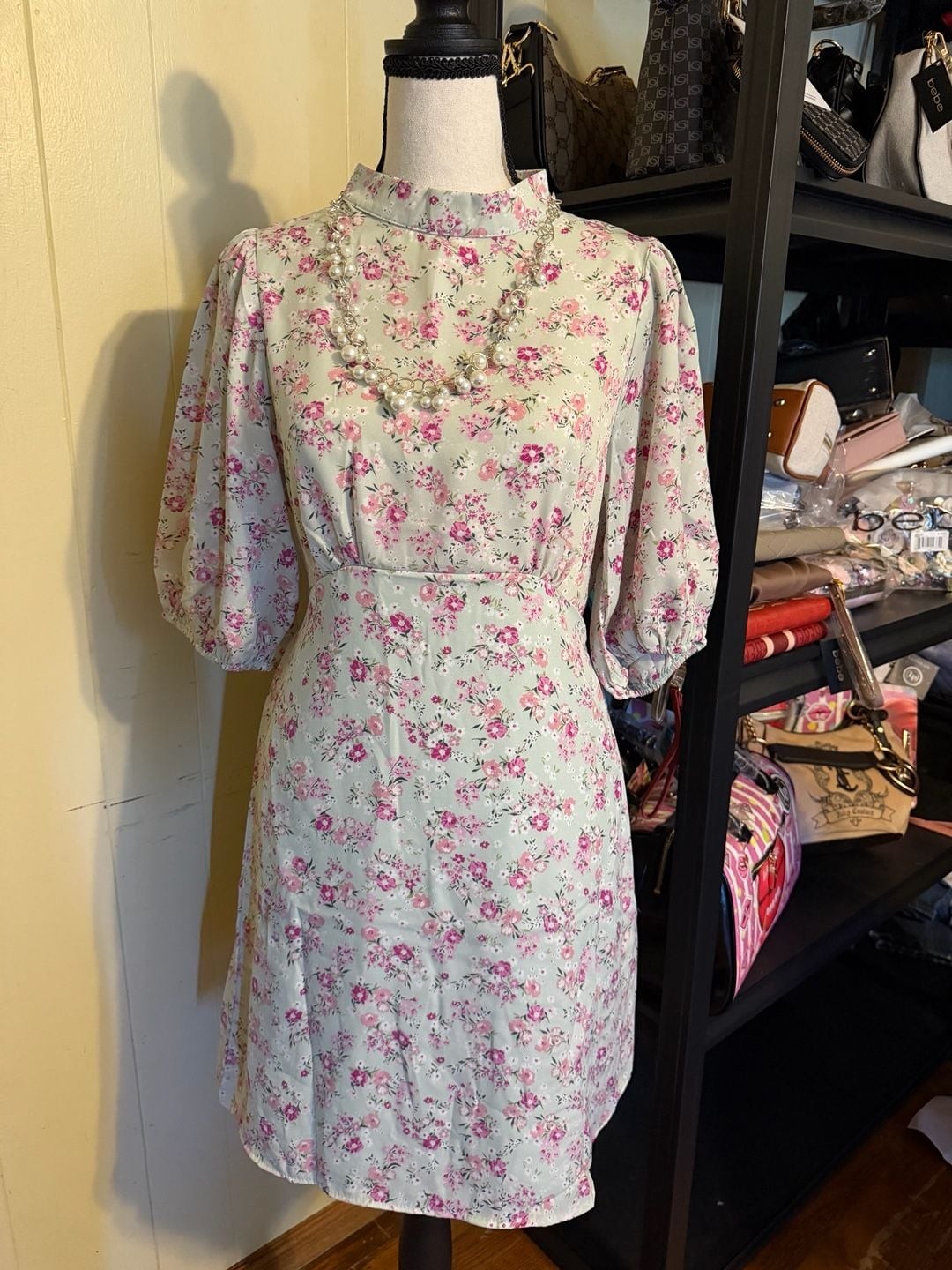 Andree by Unit Women’s Light Blue and Pink Floral dress