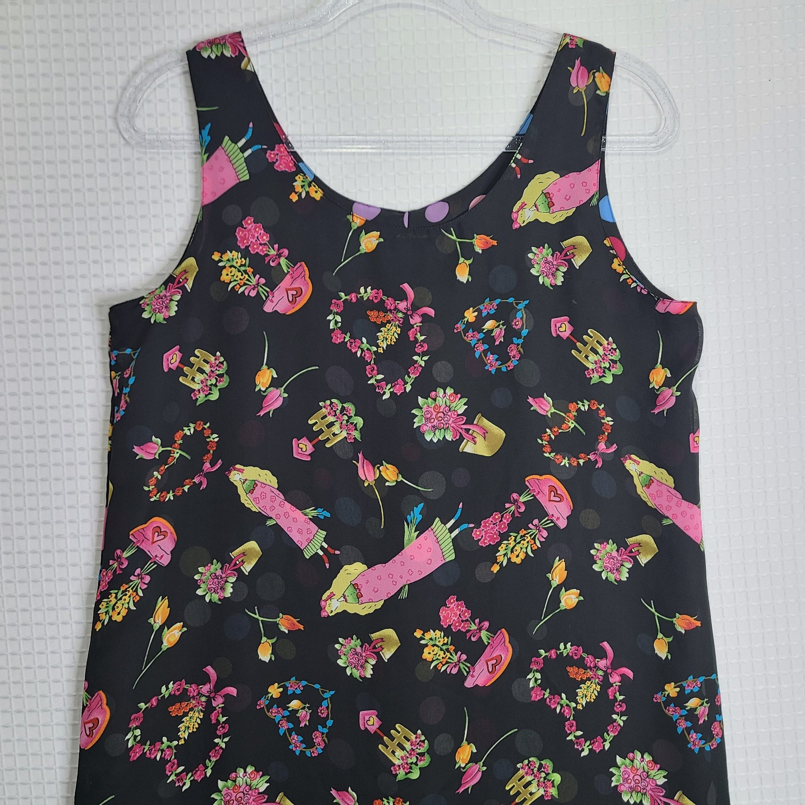 Whimsical Reversible Semi-Sheer Shift Dress Casual Lightweight Unbranded Est Med