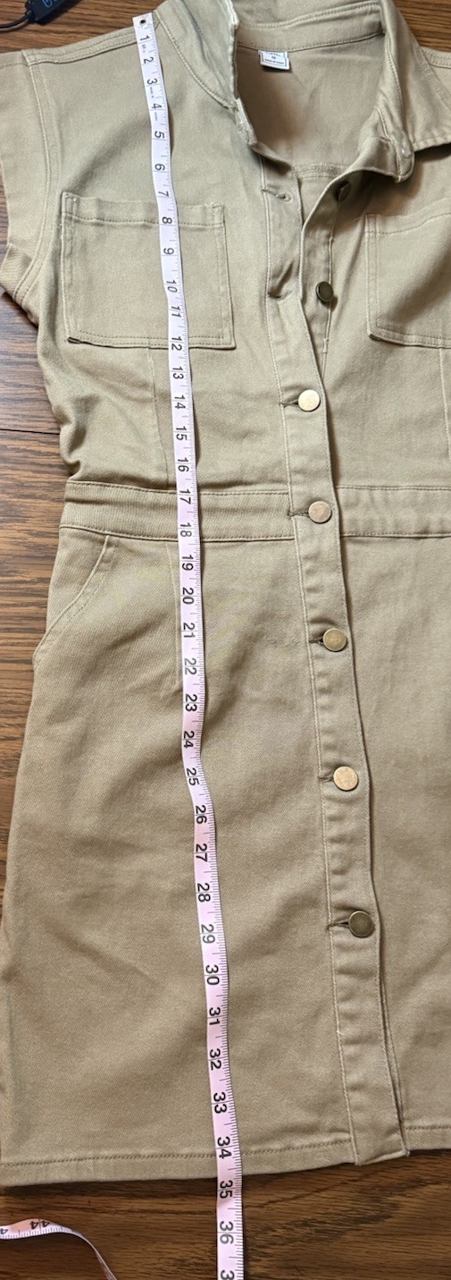 Tinsel Utility Button Front M Camel Safari Workwear Stretch Pocket Mini NWT