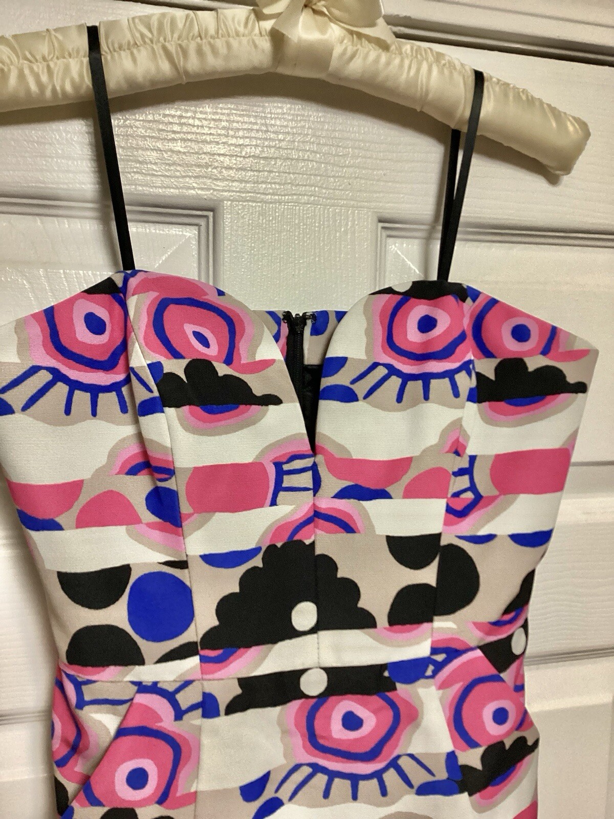 NWT $525 Milly Pink Multi Stripe Strapless Dress Size 2 Stunning 💛