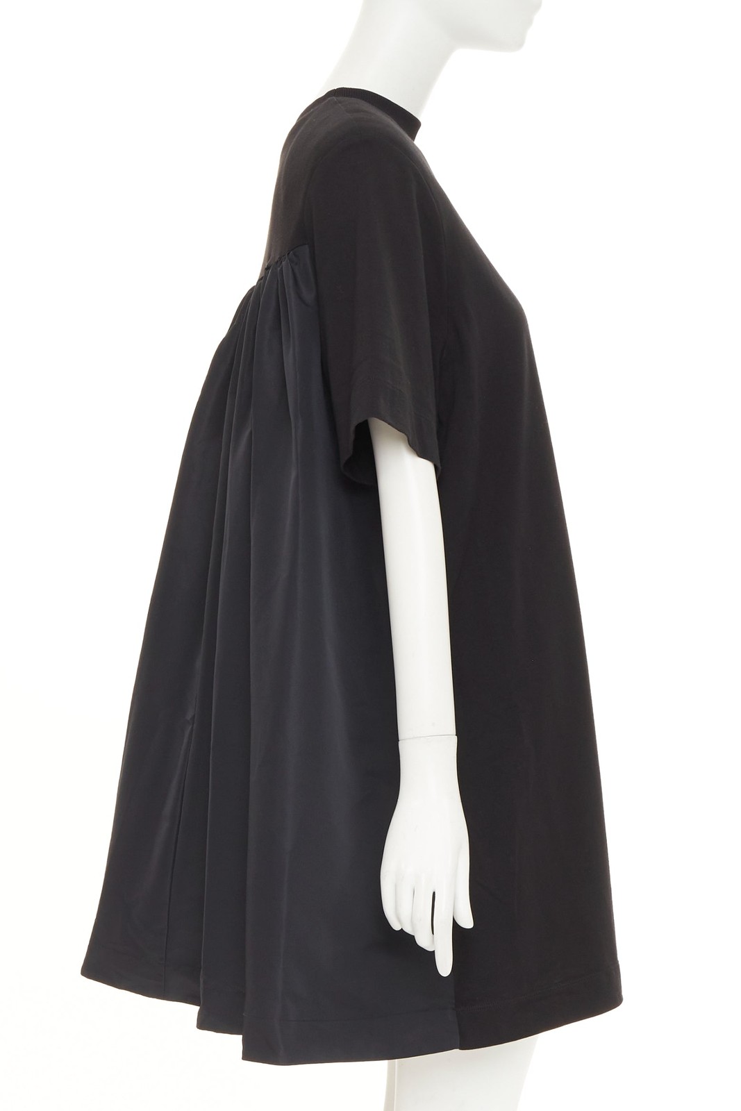 ALEXANDER MCQUEEN 2021 Hybrid Flared Back black cotton jersey dress IT40 S