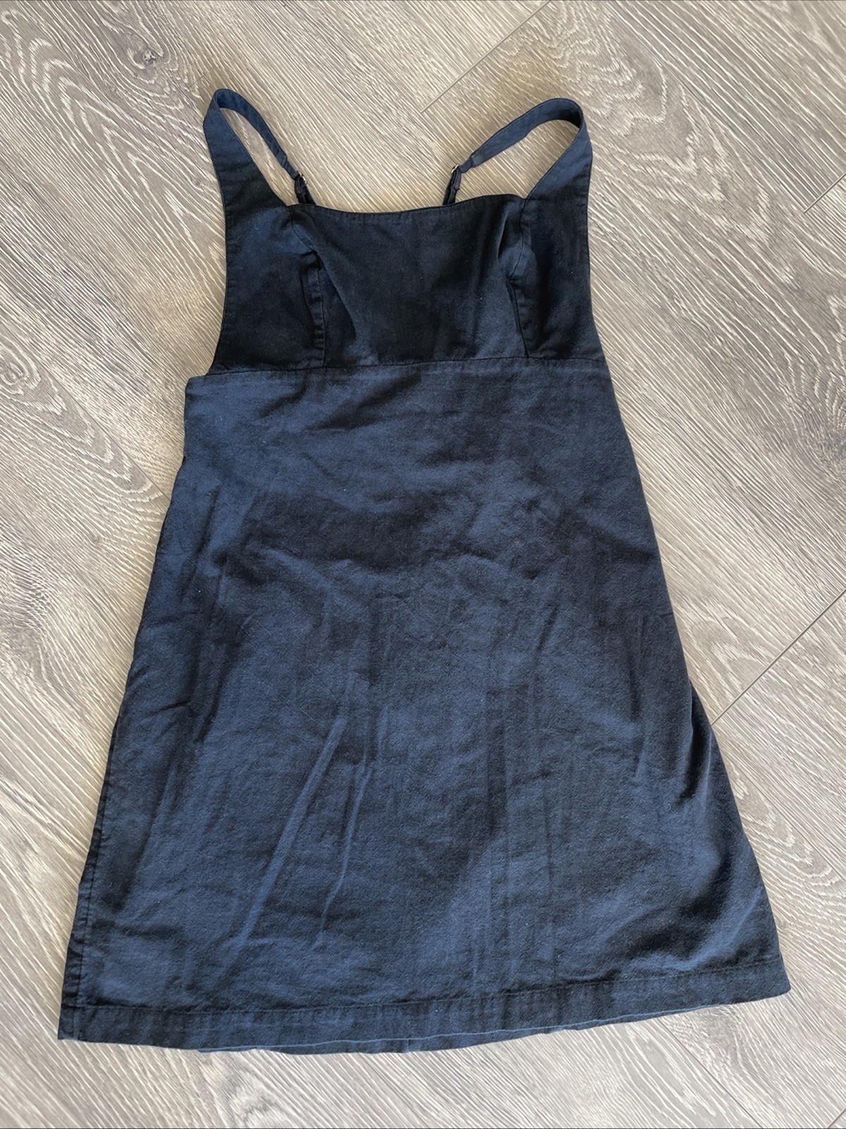 FREE PEOPLE Little Black Dress Size Small Tie/Button Back Closure Cotton Casual