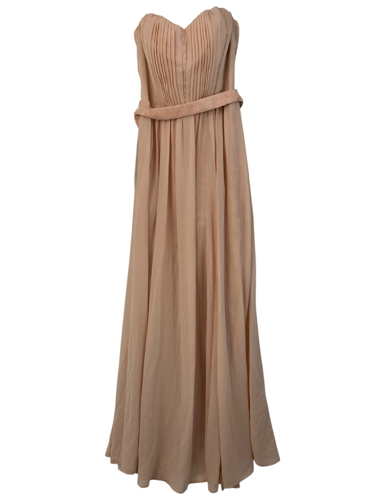 Formal Chiffon Overlay Strapless Jumpsuit Walk Thru Maxi Sz 4 NWT Bebe Prom