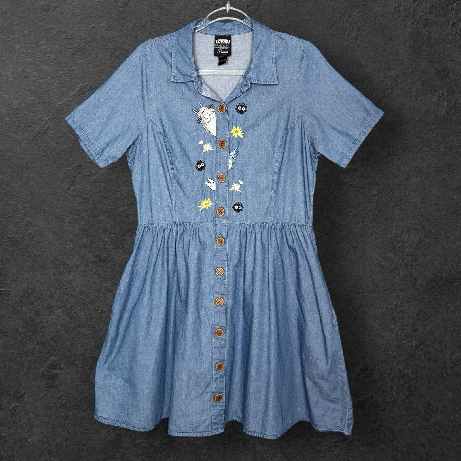 Her Universe Studio Ghibli My Neighbor Totoro Denim Dress Size Large Denim FLAW*