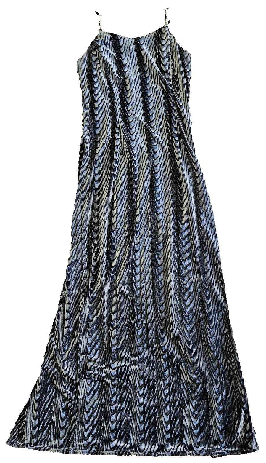 Scott McClintock Sz 12 VTG Velvet Wave Classy Romantic Beaded Strap Maxi Dress