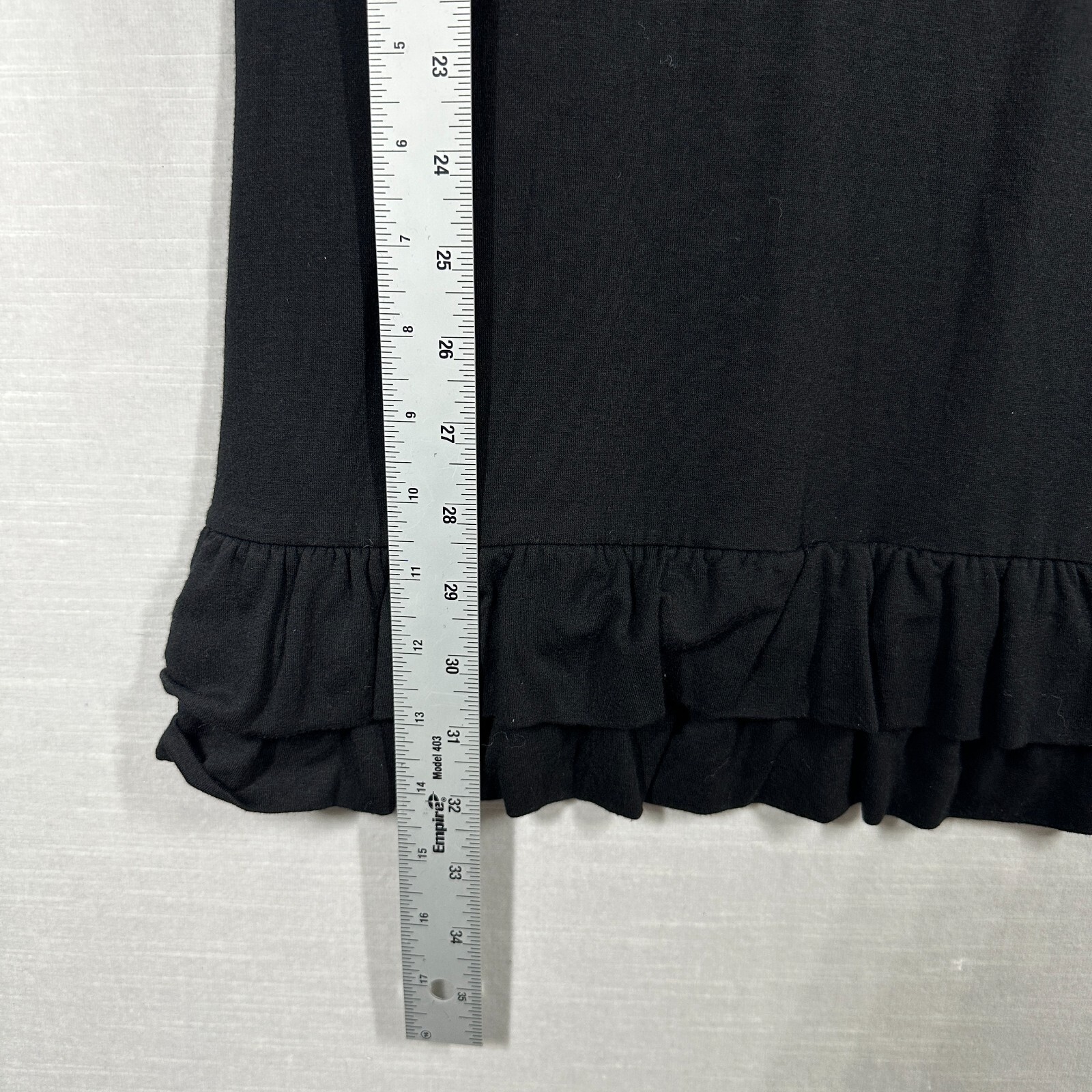 Susana Monaco Dress Womans Black Petite Ruffle Italy Chic Classic Elegant Simple