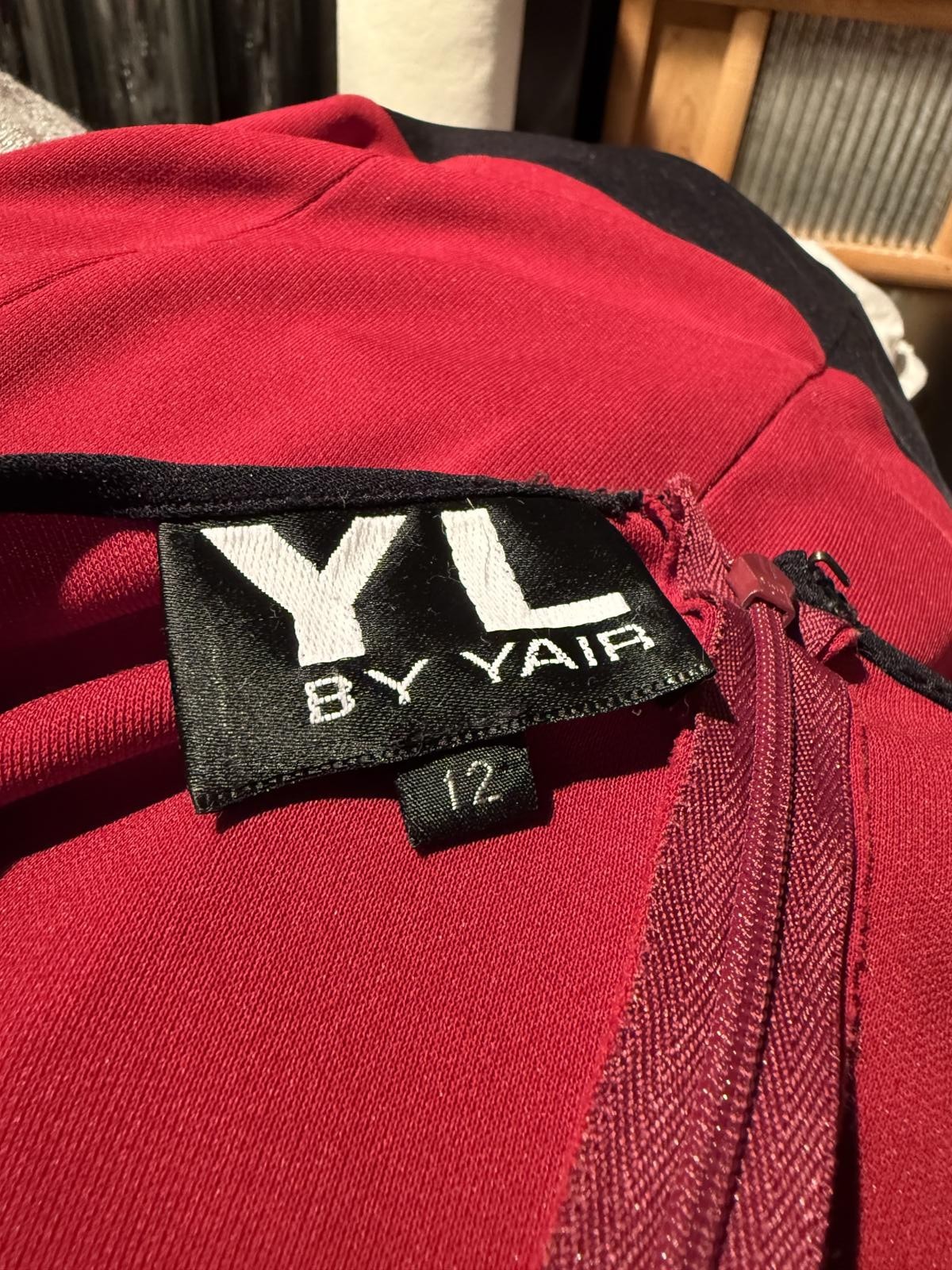 YL by Yair Long Sleeve Colorblock Tunic Top in Red and Black