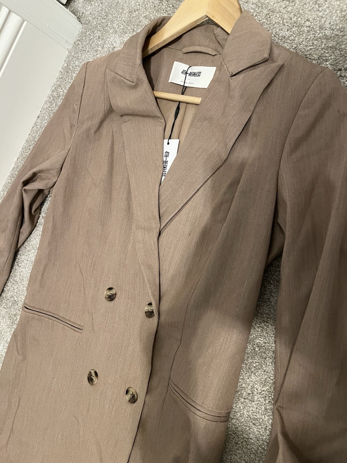 Women’s 4th & Reckless double breasted blazer dress in mocha Size 8