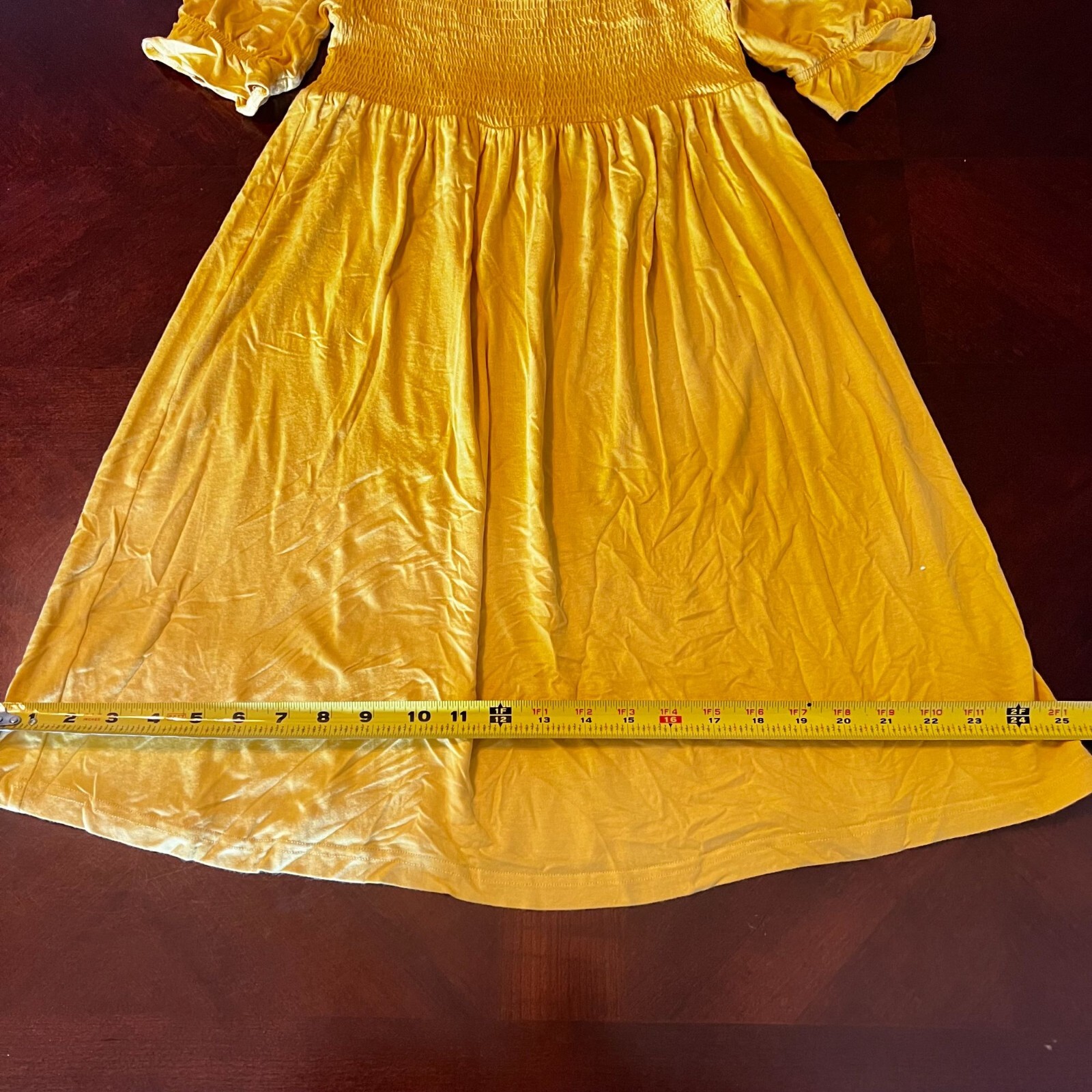 Lily & Lola Petite Yellow Off-Shoulder Midi Dress PL Rayon Spandex Blend