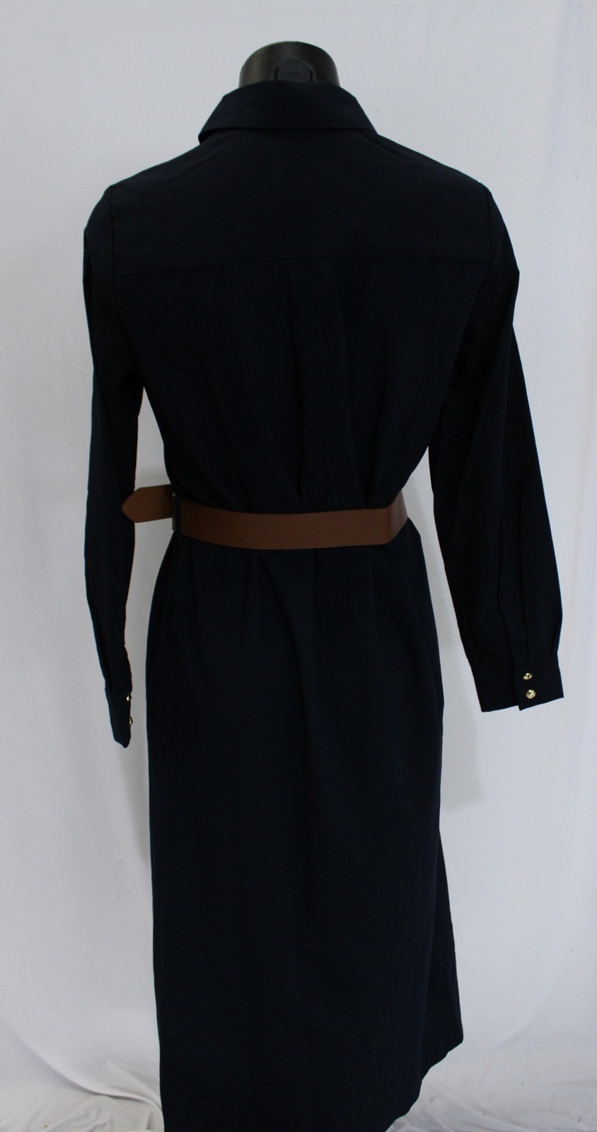 Vici Women’s Santos Belted Unlined Lightweight Midi Shirt Dress CD4 Navy Size XS