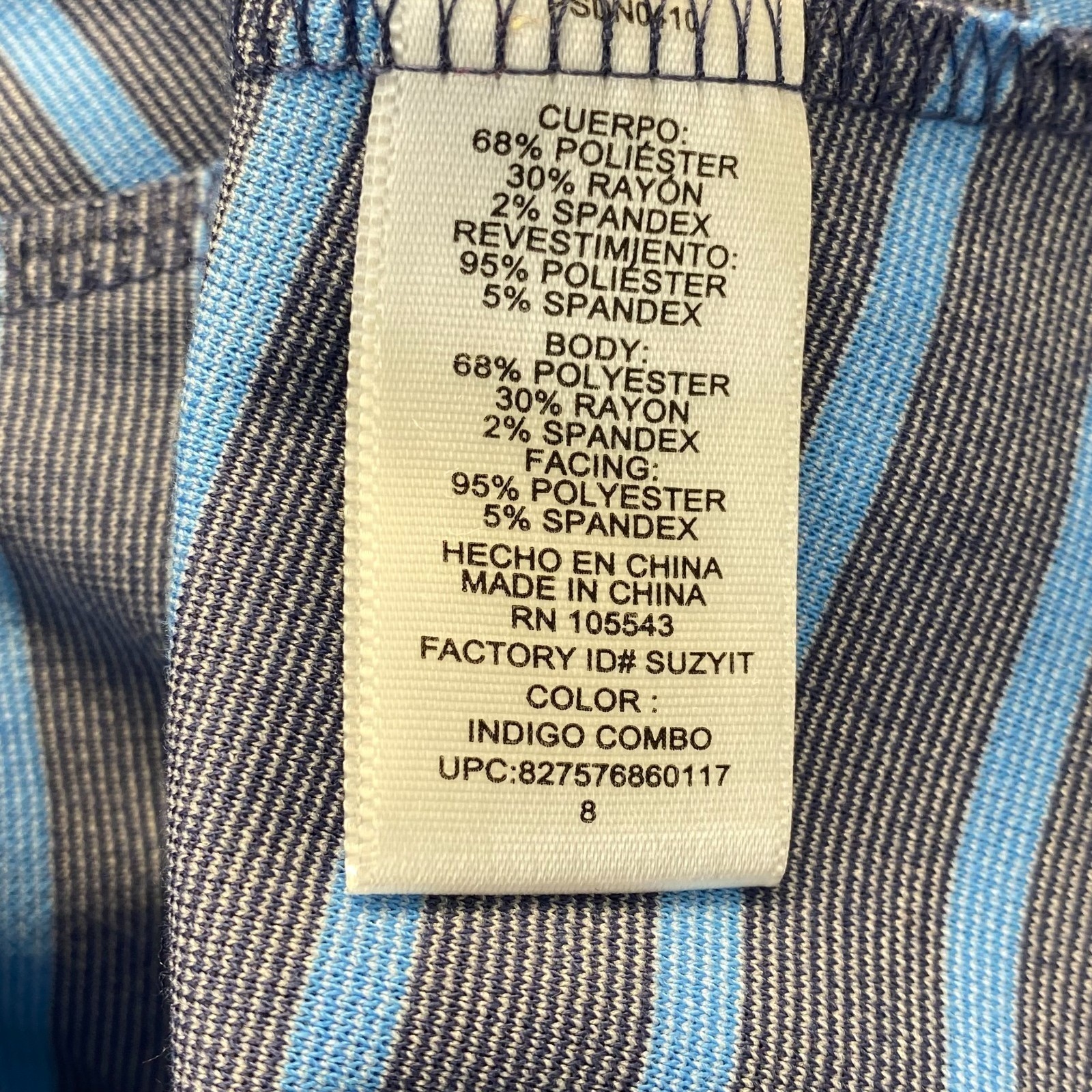 Peter Som for DesigNation Blue Striped Empire Waist Fit & Flare Dress,Size 8