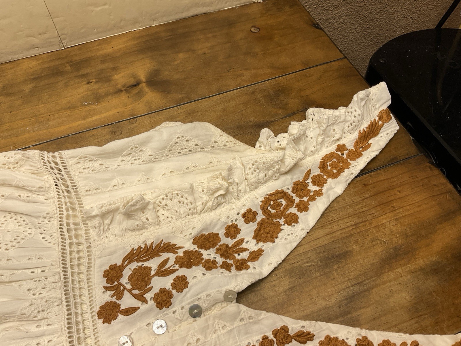 Anthropologie Allison New York Esperanza Embroidered Eyelet Maxi Dress Large