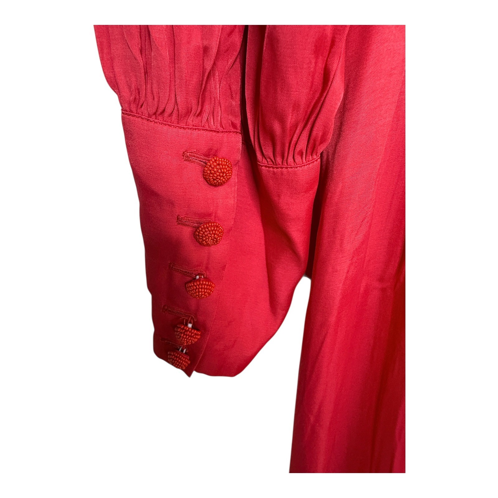 Farm Rio Red Cut Out Long Sleeve Maxi Dress XL Lenzing Ecovero Viscose New