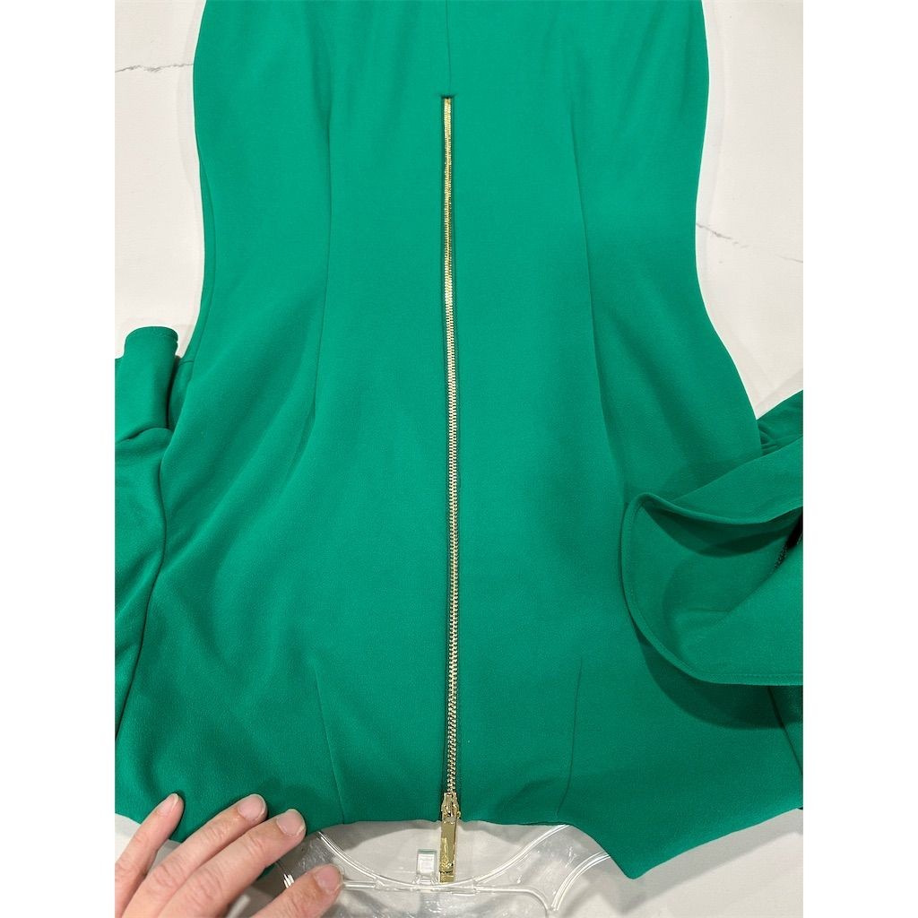 Calvin Klein Women’s Green Ruffle Sleeve Sheath Dress Size 2