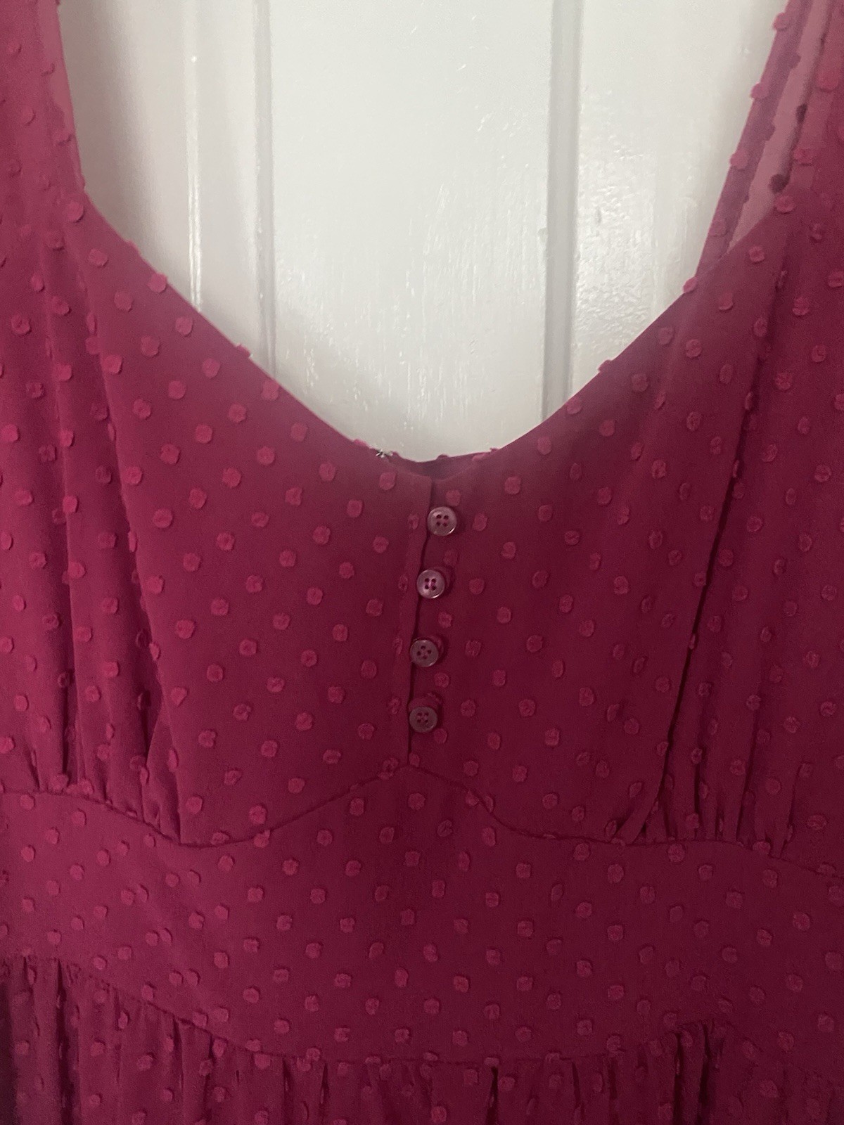 J. Crew Size 16 Dusty Berry Swiss Dot Long Sleeve Chiffon Tiered Midi Dress NWT