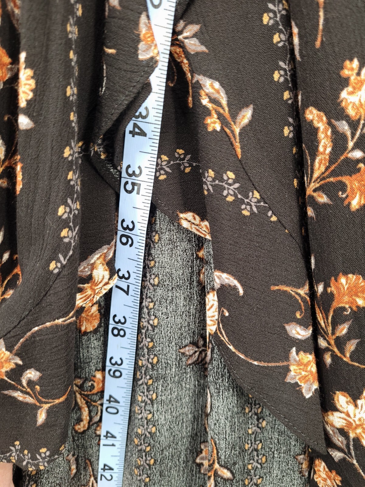 Doe & Rae Midi Dress Womens Small Hi Low Fit & Flare Elastic Waist Black Floral