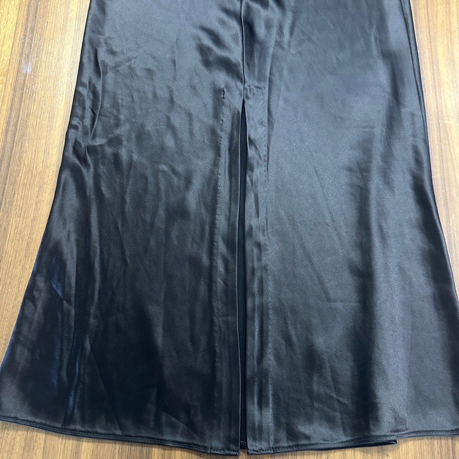 Retrofete Ester Brown Satin Tie Back Sheath Formal Dress, Prom Wedding Guest L