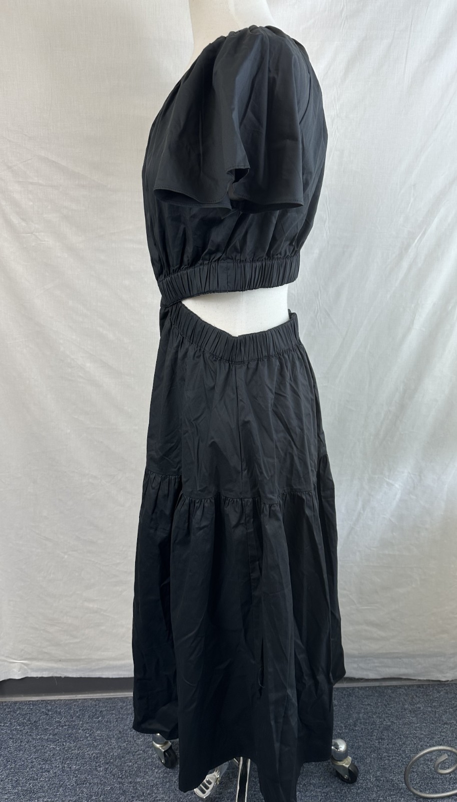 NWT Minkpink Designed in Australia Cutout Midi Black Cotton Dress L