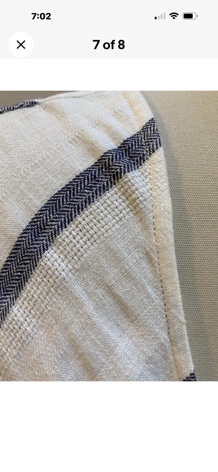 Soft Surroundings Women’s White/Blue Striped Linen Cotton Dress XS