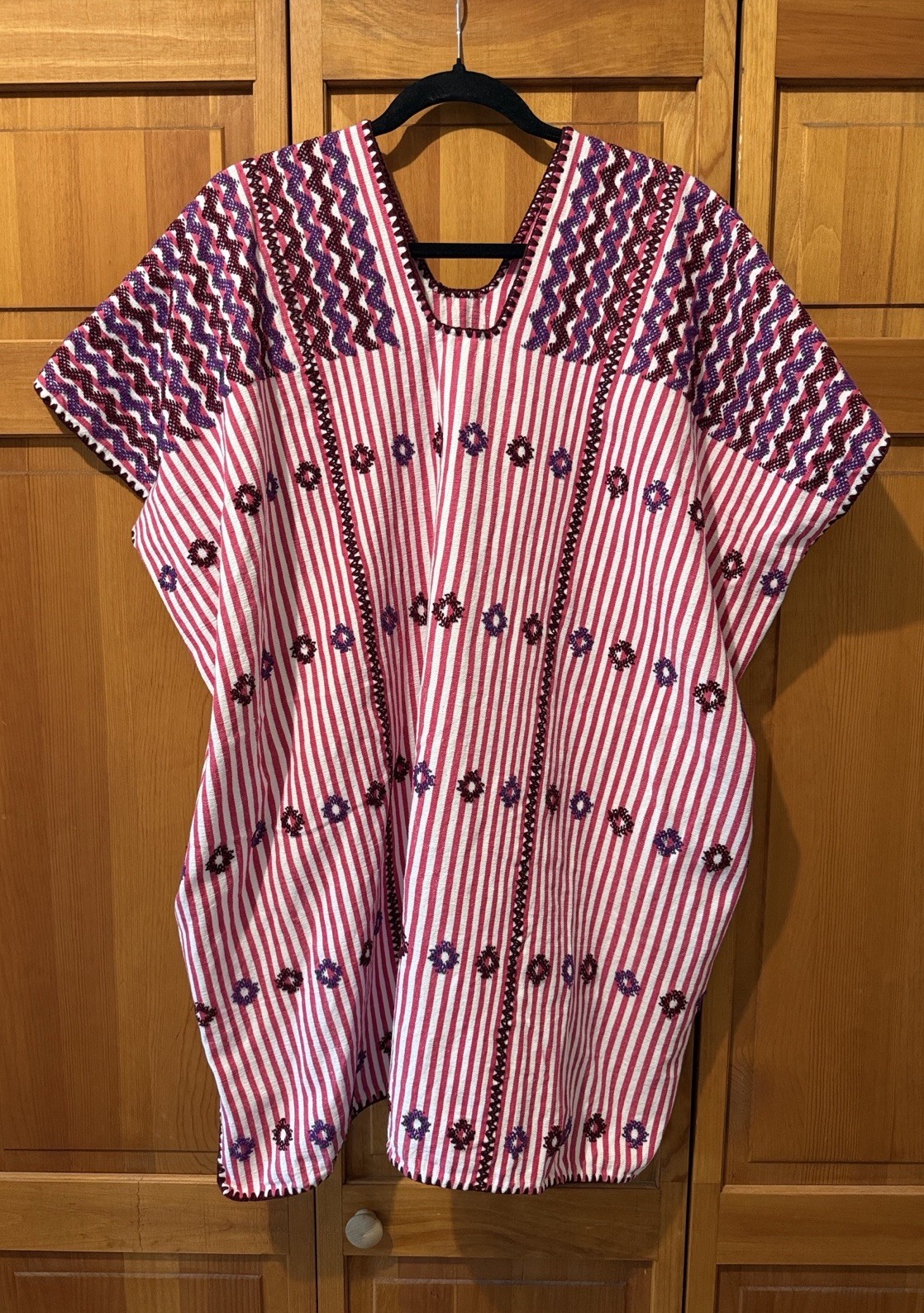 Pippa Holt Pink Short Embroidered Three Panel Bohemian Kaftan