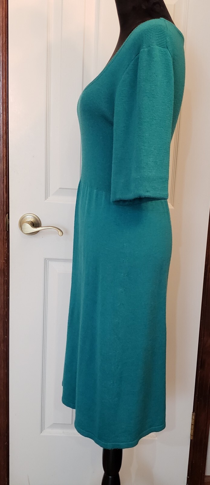 Spense Sweater Dress Size Large Acrylic Wool Knit 3/4 Balloon Sleeve