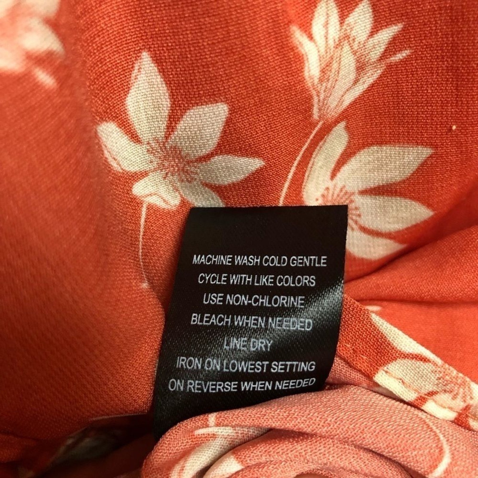 Trixx Small orange floral peasant type dress pull over buttons on front