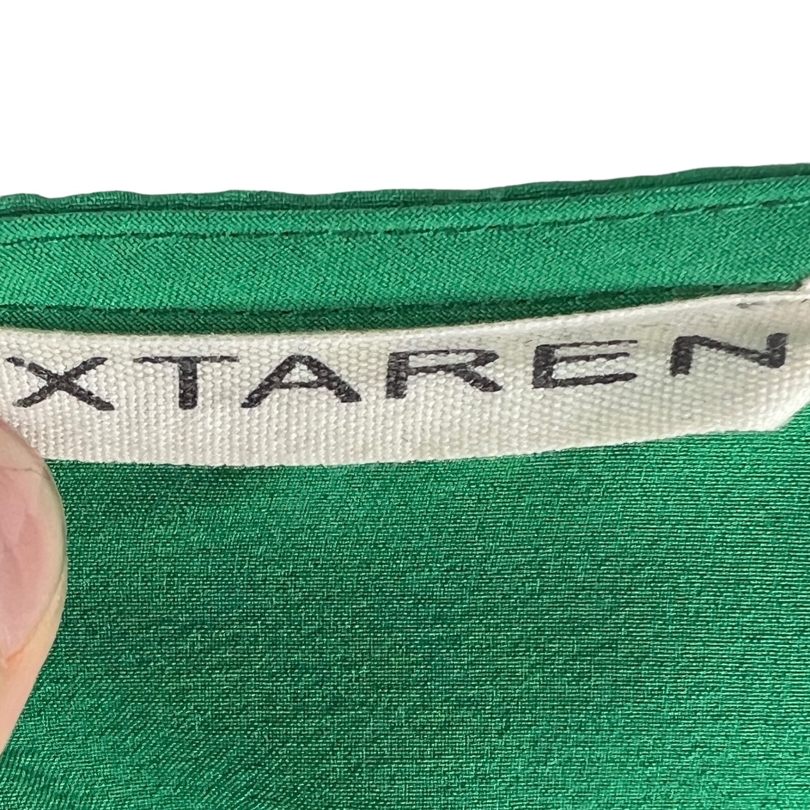 Xtaren Kelly Green Ruffle Collar Sleeveless Dress Pockets Size M Mini